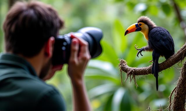Fotografiert exotisches Wildtier im Regenwald